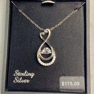 NEW Sterling Silver Heart Infinity Necklace